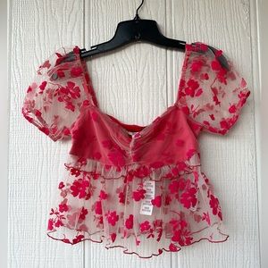 Kimchi Blue Floral Cropped Top